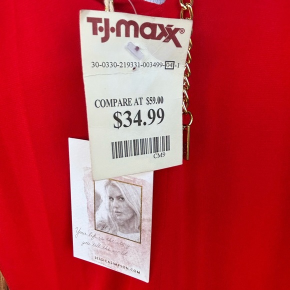 🍋Jessica Simpson Halter Dress with Gold Chain Necklace🍋 - Picture 5 of 8